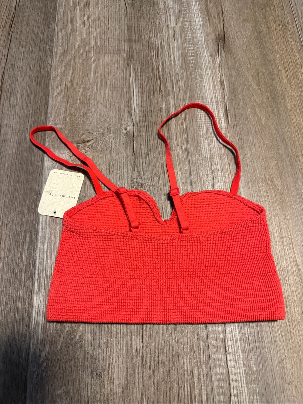Intimately Free People From Fire red waffle knit cami crop top - Picture 4 of 5